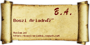 Boszi Ariadné névjegykártya